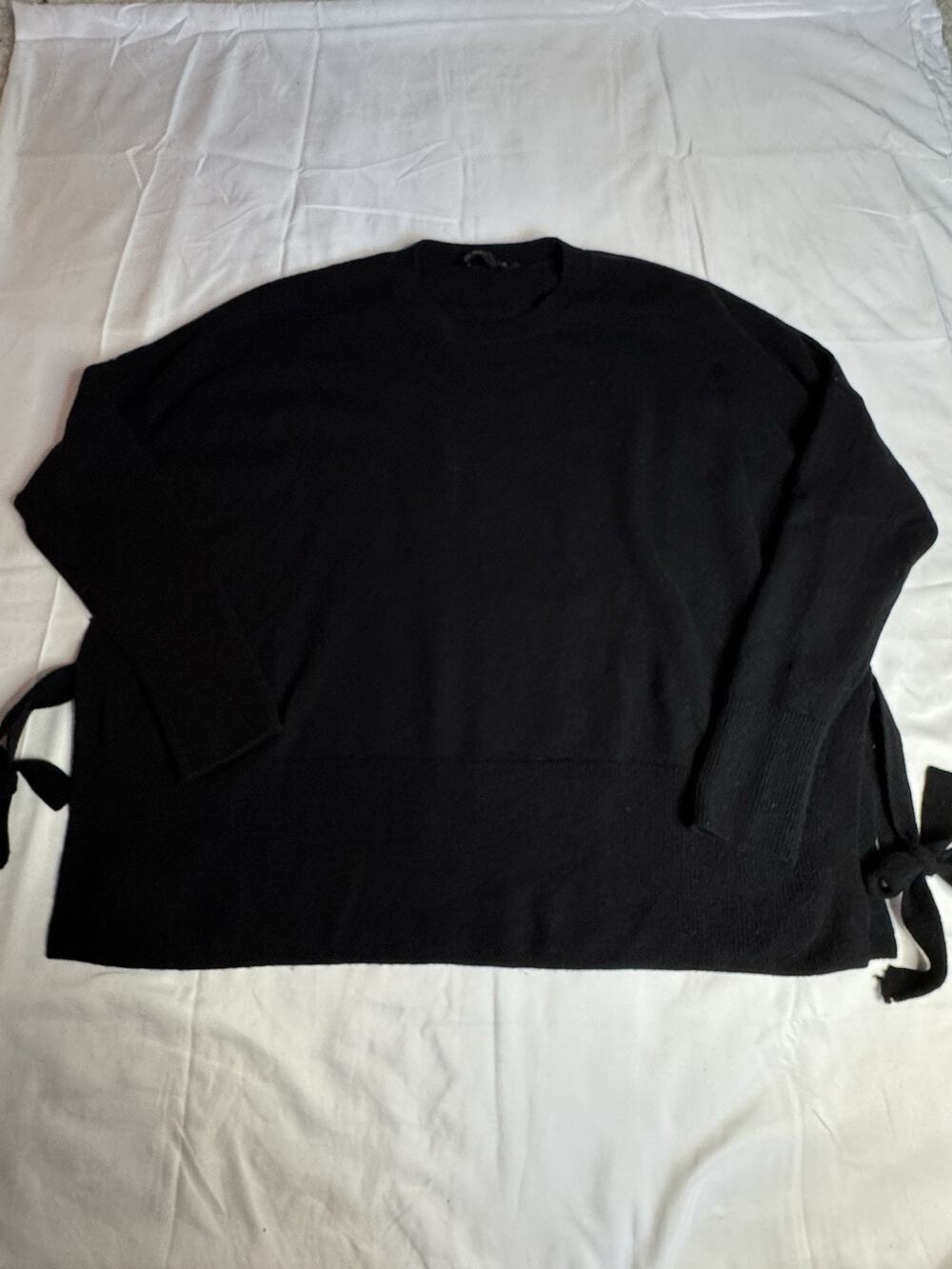 Athleta Black Long Sleeve Sweater 100% Cashmere Chamonix Side-Tie Sweater Size M